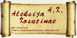 Aleksija Košutinac vizit kartica